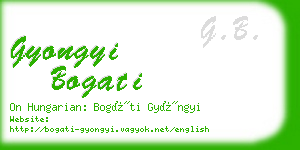 gyongyi bogati business card